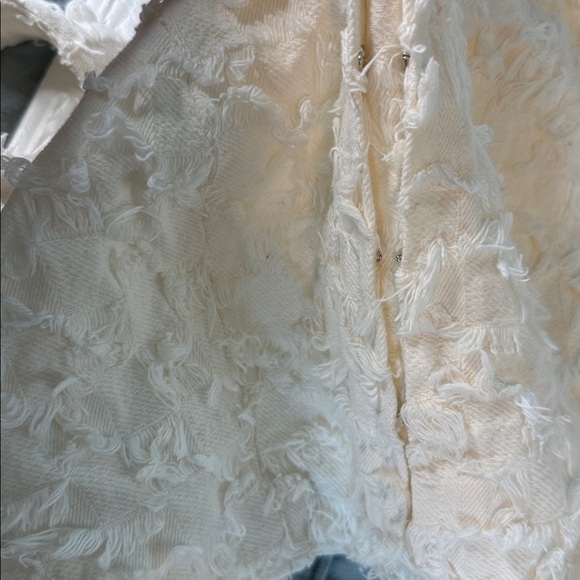 AVEC LES FILLES Crop Tank Top Off Small Elegant White Textured Women's Top - Picture 14 of 14